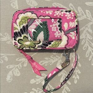 Vera Bradley pink and green zip wallet 
NWOT